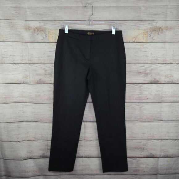 LL Bean Women's Stretch Wool Ankle Straight Pants Career Trouser Black 6 Petite - Picture 1 of 8